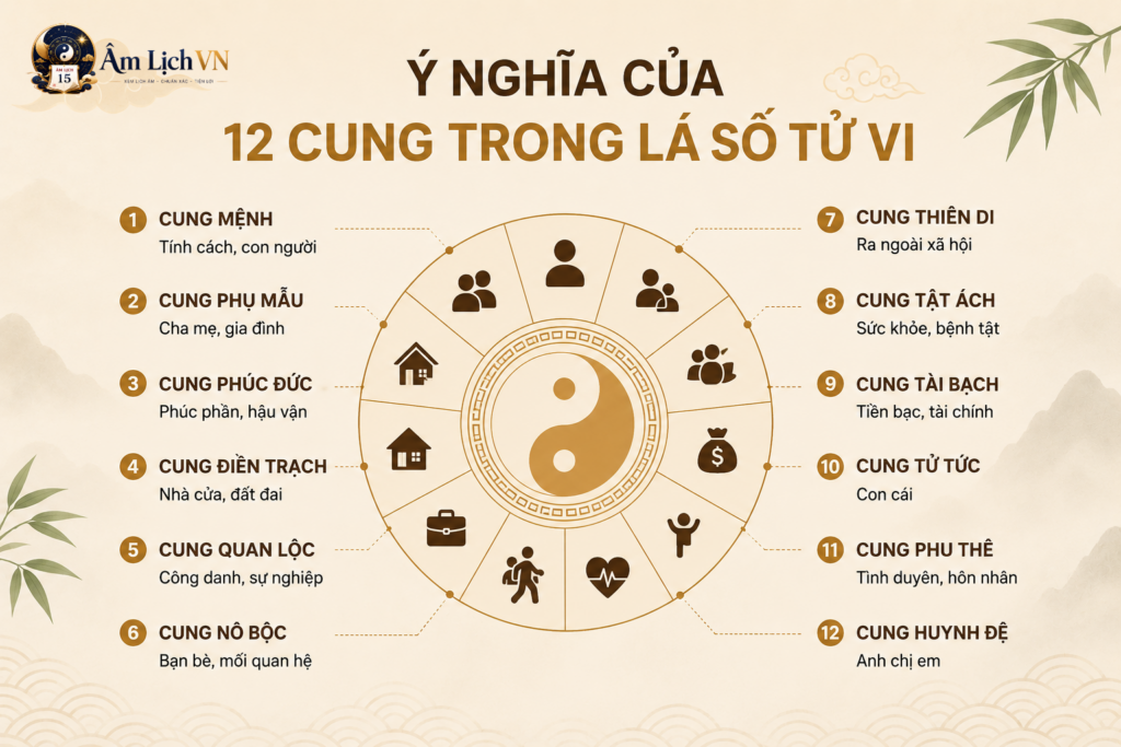 &Yacute; Nghĩa Của 12 Cung Trong L&aacute; Số Tử Vi