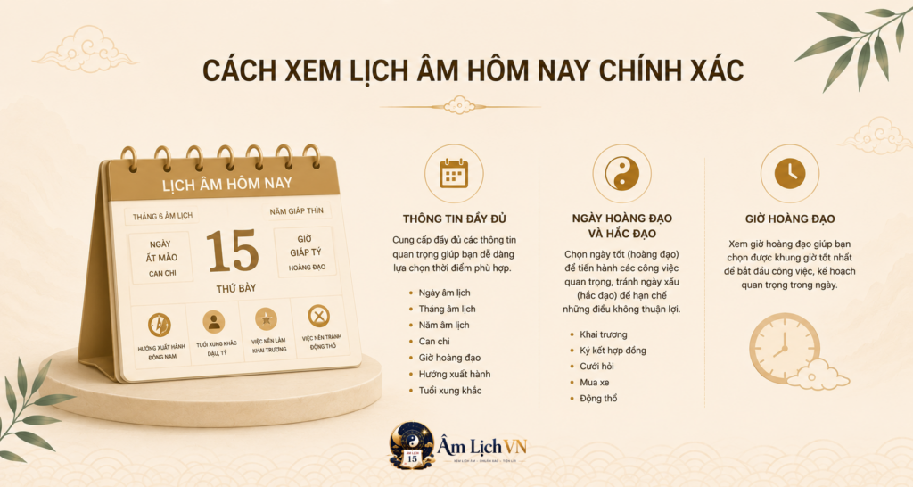 Cách xem lịch âm hôm nay chính xác