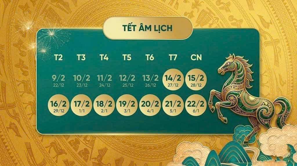 CẬP NHẬT LỊCH NGHỈ TẾT ÂM LỊCH 2026
