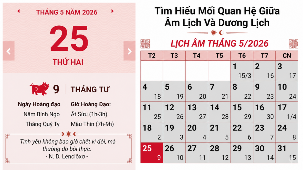 Tìm Hiểu Mối Quan Hệ Giữa Âm Lịch Và Dương Lịch
