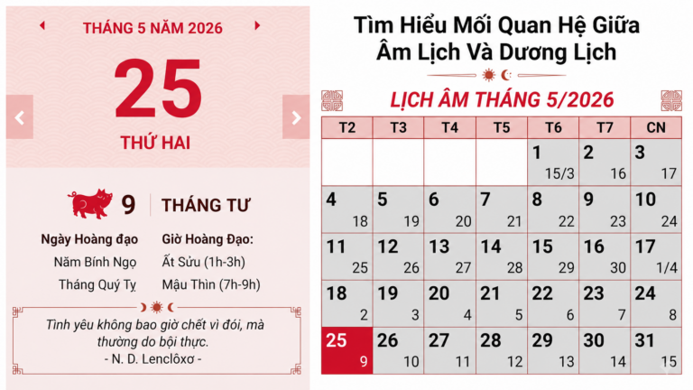 Tìm Hiểu Mối Quan Hệ Giữa Âm Lịch Và Dương Lịch